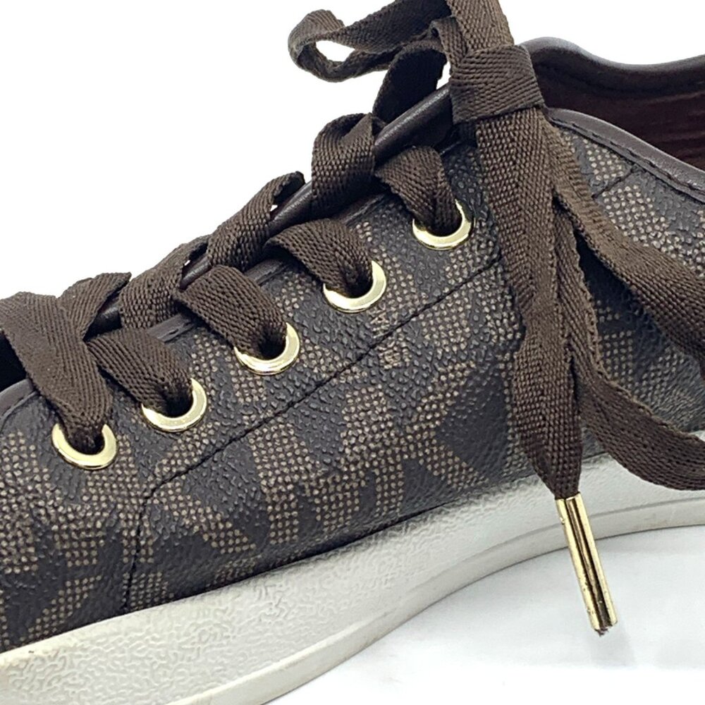 Michael Kors Womens Logo City Sneakers Shoes Brown Size 9.5M 001109 Lace Up - Picture 4 of 15
